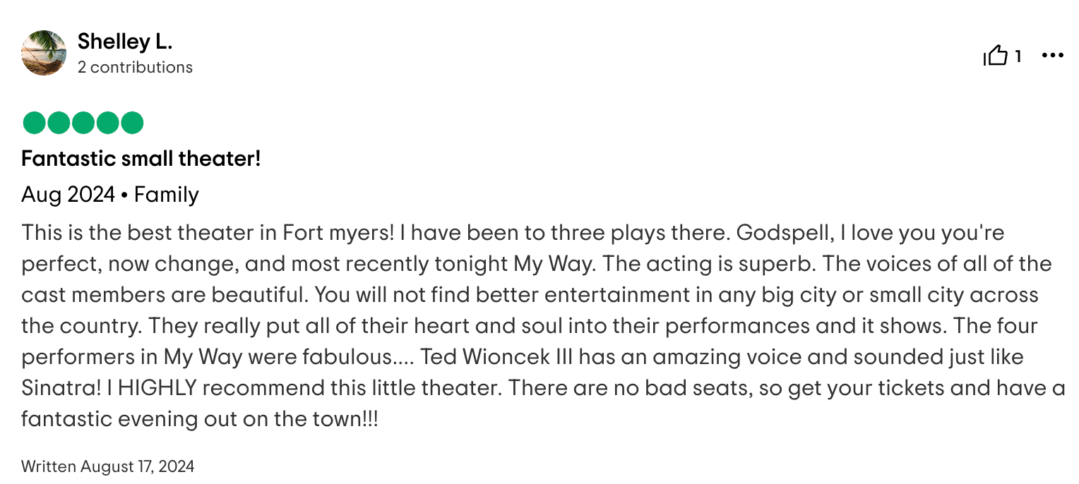 Trip Advisor Review - August 17 2024