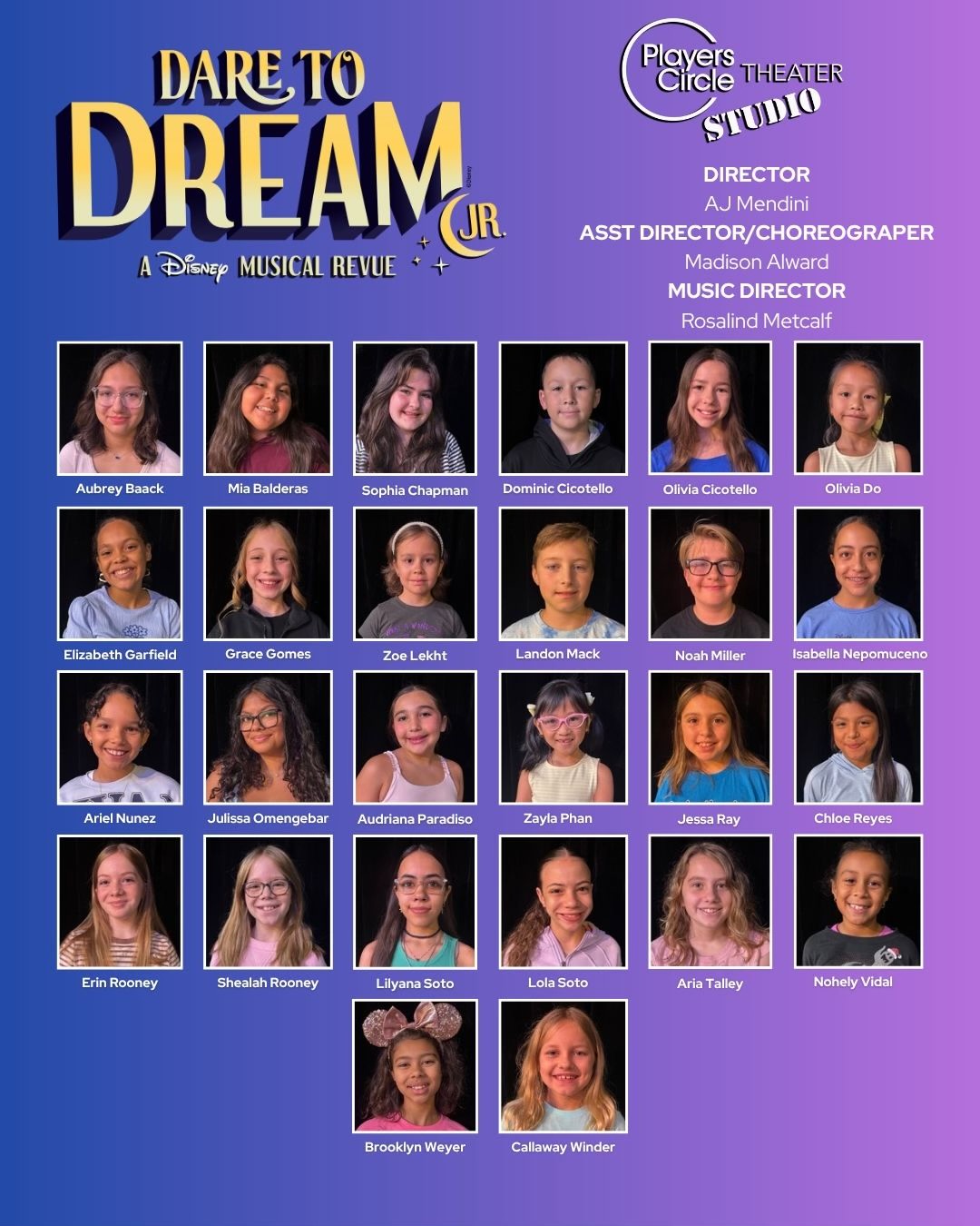 Dare To Dream Jr. Cast Dare To Dream Jr. Cast