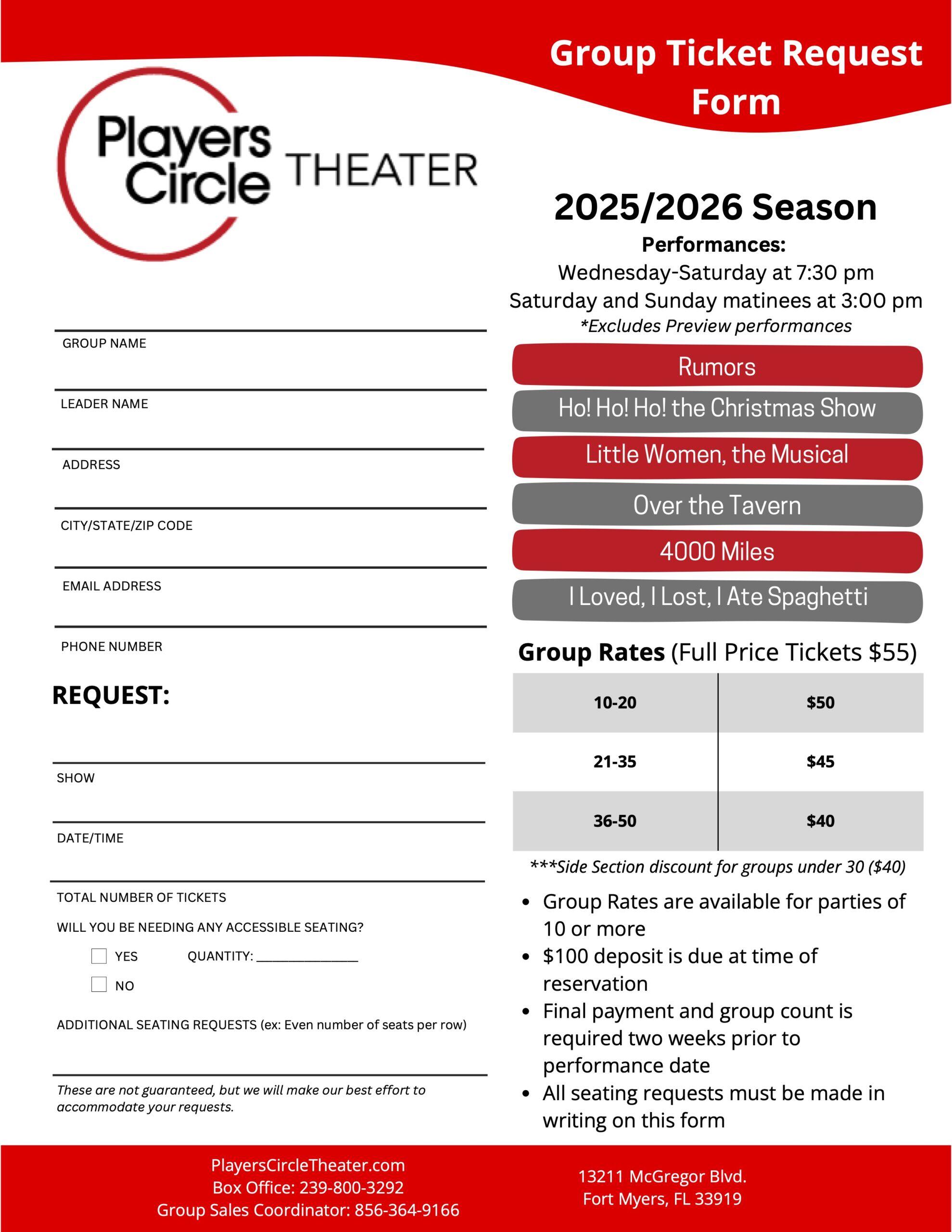 Group Ticket Request Policy Page 1 Group Ticket Request Policy Page 1