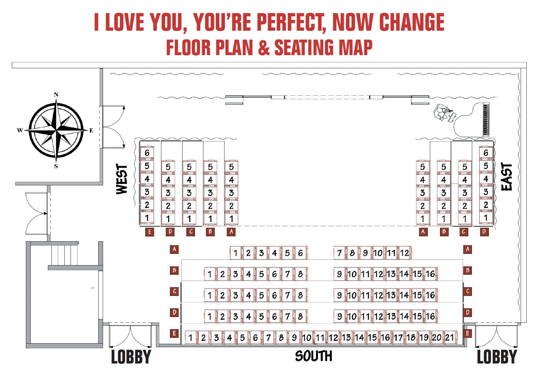 Players Circle Floor plan and Seating Map for I Love you, You're Perfect, Now Change