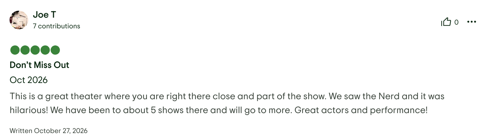 Trip Advisor Review